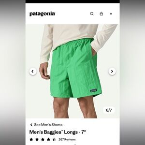 Patagonia Men's Baggies 7" Shorts - Bright Green